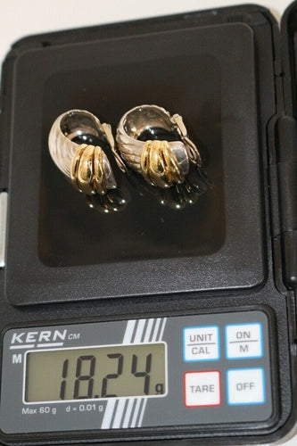 Boucles d'oreilles O.J PERRIN Boucles d'Oreilles godrons Argent et Or 58 Facettes 297