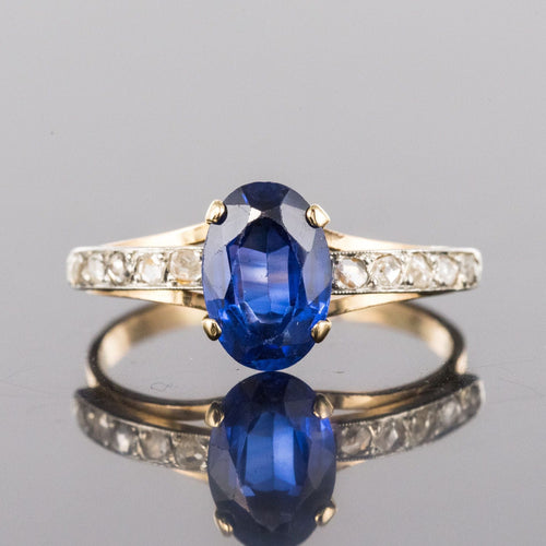 Bague 58 Bague ancienne saphir diamants 58 Facettes 20-092-52