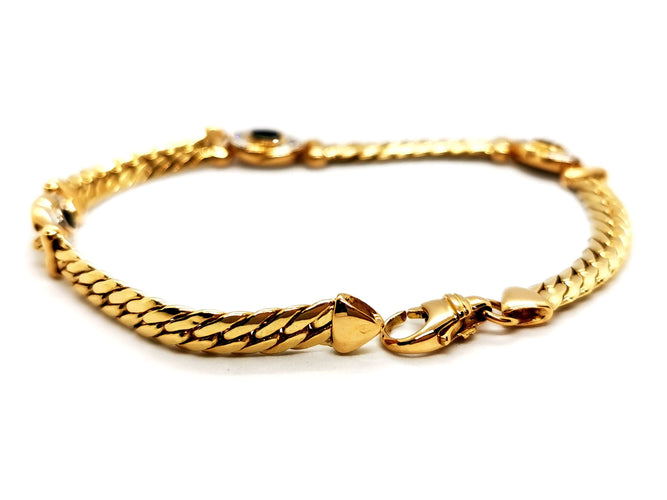 Bracelet Bracelet Maille anglaise Or jaune Saphir 58 Facettes 1132937CD