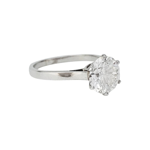 Bague 53 Solitaire diamant 2,09 carats or et platine. 58 Facettes 30489