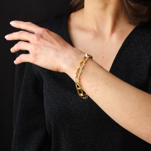 Bracelet Bracelet en or gourmette limée 58 Facettes 21-149