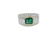 Bague Bague Jonc plat émeraude diamants 58 Facettes 31498