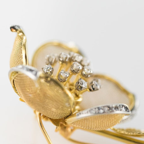 Broche Broche ancienne rose articulée et diamants 58 Facettes 00-136