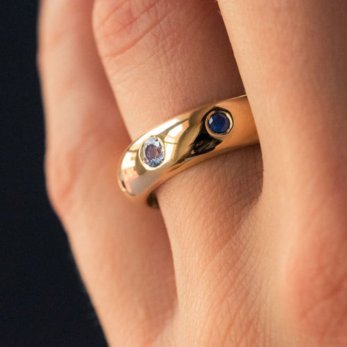 Bague 53 Bague or jaune et saphirs 58 Facettes 12-131-6608616-53