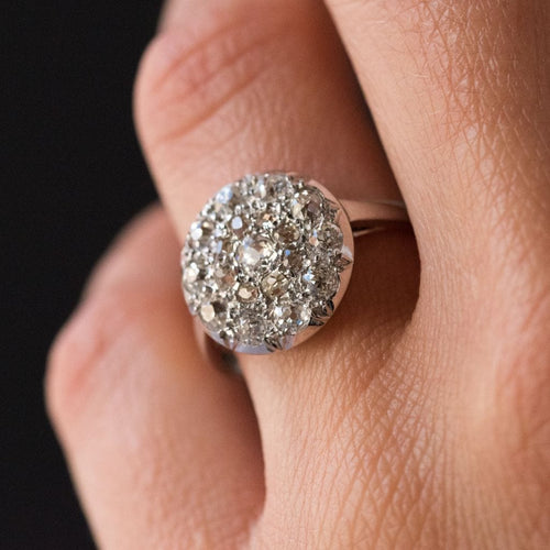 Bague 52 Bague ronde plate diamants taille ancienne 58 Facettes 19-289-55
