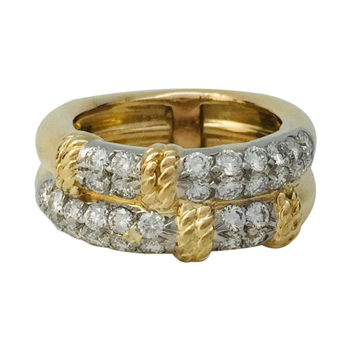 Bague 58 Bague Fred "Isaure", deux tons d'or, diamants. 58 Facettes 29242-1