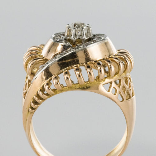 Bague 51 Bague rétro tourbillon de diamants 58 Facettes 19-084-55