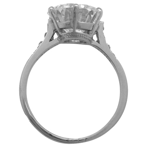 Bague 51 Solitaire en Platine, diamant 3,09 carats I/VVS1 58 Facettes 27639