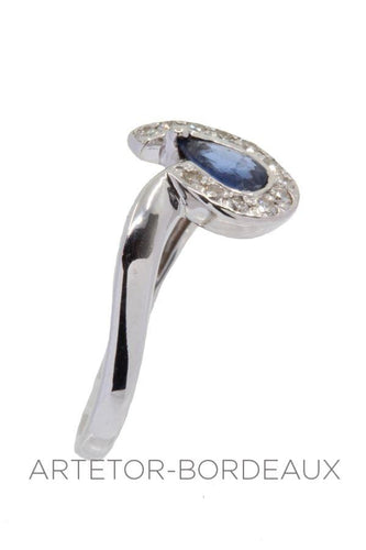 Bague 53 Bague moderne saphir et diamants 58 Facettes 32031
