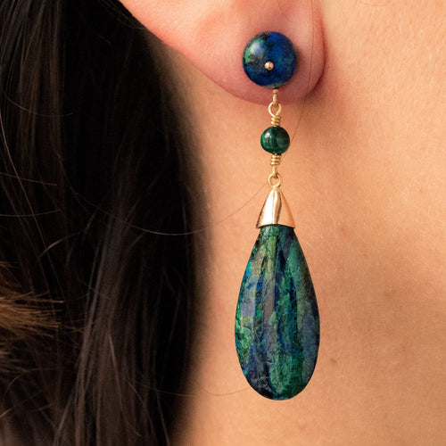 Boucles d'oreilles Boucles d'oreilles azurmalachites et malachites 58 Facettes 20-134