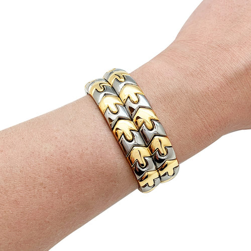 Bracelet Bracelet Bulgari en or et acier. 58 Facettes 30432
