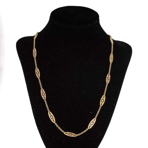 Collier Sautoir filigrané ancien or rose 58 Facettes 20-219