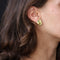 Boucles d'oreilles Boucles d'oreilles feuilles de vigne et émeraudes 58 Facettes 21-190
