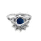 Bague 56 Bague Marguerite Saphir 7.16 ct, or blanc et diamants. 58 Facettes 30259