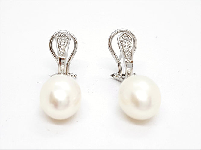 Boucles d'oreilles Isabelle Langlois Boucles d'oreilles Or blanc Diamant 58 Facettes 06208CD