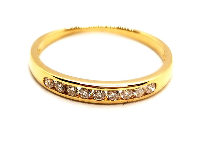 Bague 57 Bague Demie alliance Or jaune Diamant 58 Facettes 1126563CN