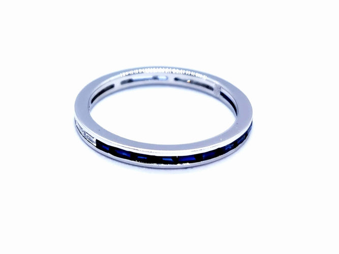 Bague 59 Bague Alliance Or blanc Diamant 58 Facettes 968086CN