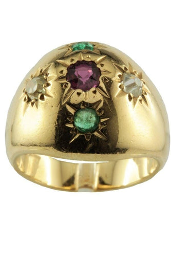 Bague Bague boule rubis, émeraudes et diamants 58 Facettes