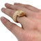 Bague 53 Bague Cartier "Panthère de Cartier" en or jaune, diamants, émeraudes et onyx. 58 Facettes 29384-1