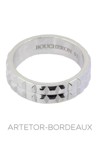 Bague 51 Alliance clou de paris Boucheron or blanc 58 Facettes 31581