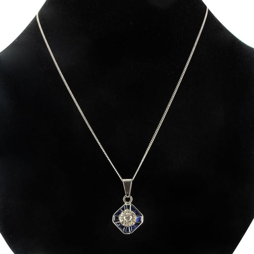 Pendentif Pendentif art déco diamants saphirs calibrés 58 Facettes 16-148