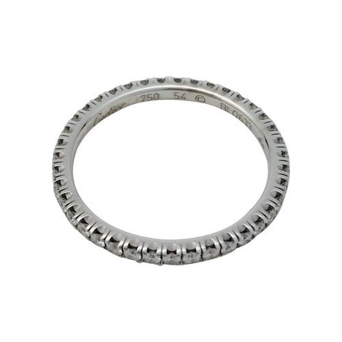 Bague 54 Alliance Cartier "Etincelle" en or blanc, diamants. 58 Facettes 29875