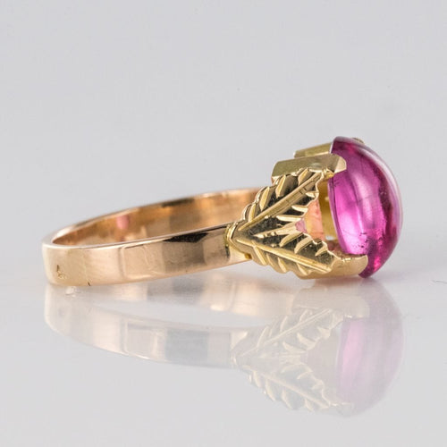 Bague 52 Bague tourmaline et feuilles d'or 58 Facettes 17-058B-52