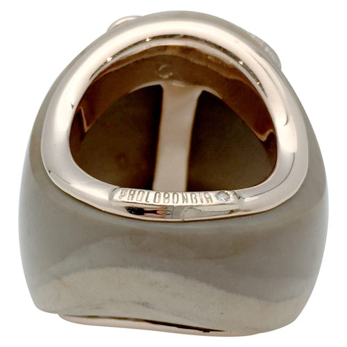 Bague 53 Bague Paolobongia "Dauphin" en or rose, diamants, jaspe et grenat. 58 Facettes 27373