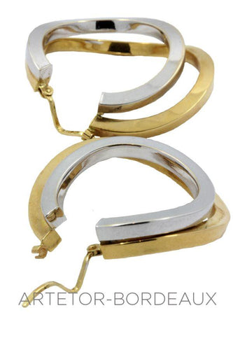 Boucles d'oreilles Créoles modernes 58 Facettes 14381