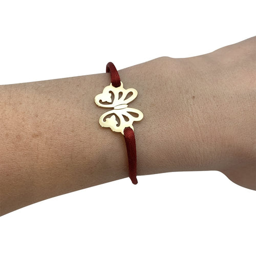 Bracelet Bracelet O.J. Perrin, "Féerie de Légendes", or jaune sur cordon. 58 Facettes 30341