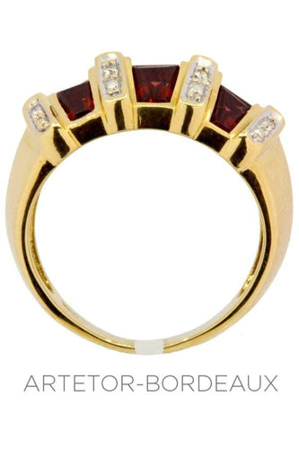 Bague 53 Bague moderne grenats et diamants 58 Facettes 34111