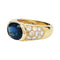 Bague 53 Bague en or jaune, diamants et saphir. 58 Facettes 30520