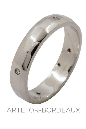 Bague 61 Alliance diamants pour homme 58 Facettes 1571