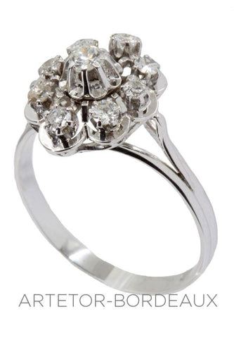 Bague 61 Bague fleur années 50' 58 Facettes 33521