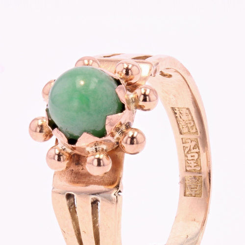 Bague 54 Bague ancienne jade or rose 58 Facettes 06-058-50