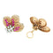 Boucles d'oreilles Boucles d'oreilles en or rose des années 1940 pierres rouges, brillants. 58 Facettes 23061