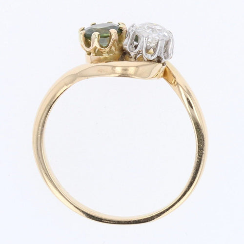 Bague 50 Bague toi et moi saphir vert diamant 58 Facettes 20-403-48