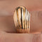 Bague 52 Bague tank asymétrique godronnée 58 Facettes 20-370-51