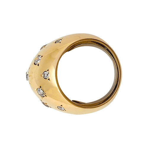 Bague 45 Bague dôme en or jaune et diamants. 58 Facettes 29928