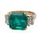 Bague 51 Bague émeraude 4,41 cts or jaune, diamants baguettes. 58 Facettes 28974