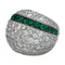 Bague 54 Bague De Grisogono, modèle "Jiya", en or blanc, diamants et émeraudes. 58 Facettes 29213