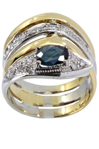 Bague 51 Bague Serpent 2 Ors Saphir Et Diamants 58 Facettes 037631-1