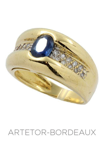 Bague 54 Bague saphir et diamants 58 Facettes 29201