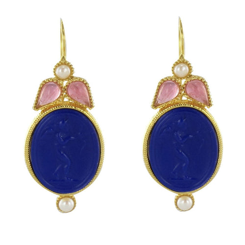 Boucles d'oreilles Boucles d'oreilles intaille perle et cristaux 58 Facettes SO059