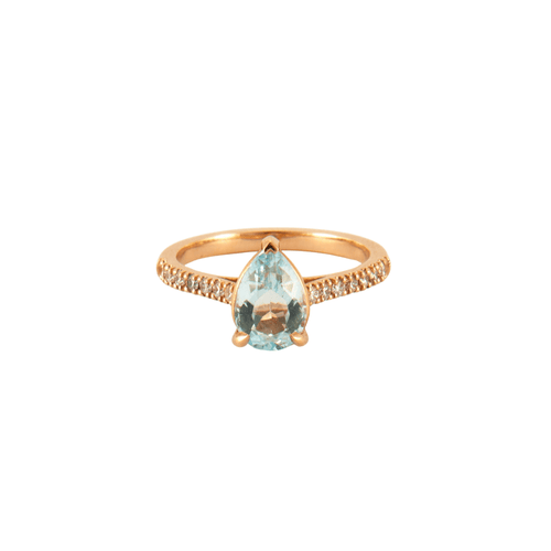 Bague 52 Bague Aigue marine & diamants 58 Facettes