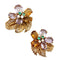 Boucles d'oreilles Boucles d'oreilles Boucheron "Fleur" or jaune et platine, pierres de couleur. 58 Facettes 30377