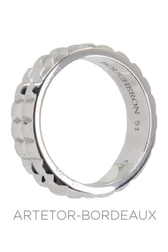 Bague 51 Alliance clou de paris Boucheron or blanc 58 Facettes 31581